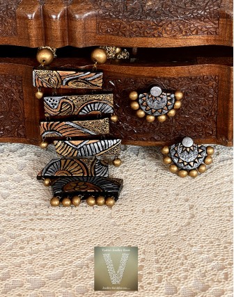 Antique gold terracotta jewellery-VTCJ-56
