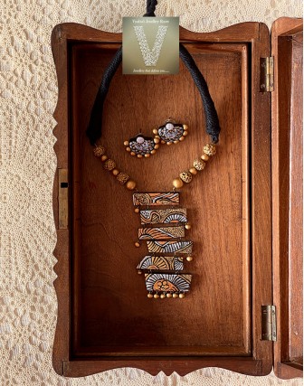 Antique gold terracotta jewellery-VTCJ-56