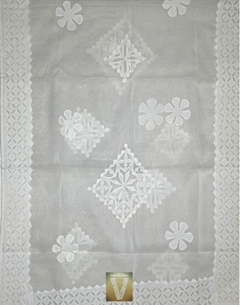 Applique work organza sarees-vapq-1757
