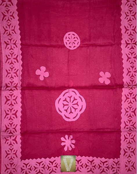 Applique work organza sarees-vapq-1764