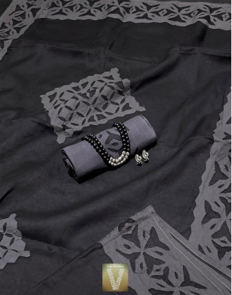 Applique work organza sarees-vapq-1767
