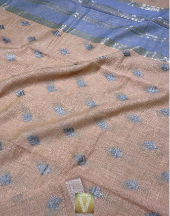 Jute linen silk saree-VJLN-1892