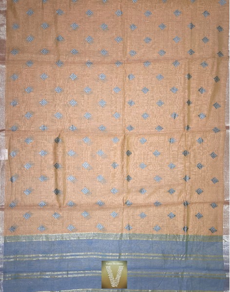 Jute linen silk saree-VJLN-1892