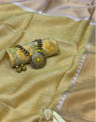 Linen tissue saree-VLNT-1166 (SOLD)