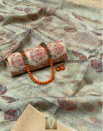 Linen silk saree-VLNS-1400