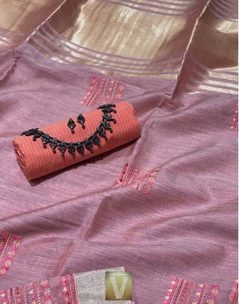 Linen silk saree-VLNS-1557 (SOLD)