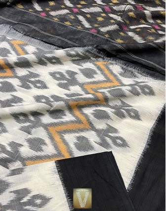 Double ikkat cotton saree-VMIS-1757