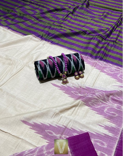 Double ikkat cotton saree-VMIS-1920