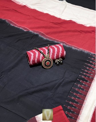 Double ikkat cotton saree-VMIS-1924