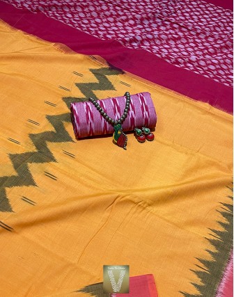 Double ikkat cotton saree-VMIS-1925