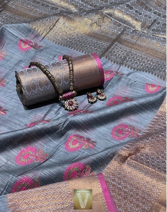 Semi tussar sarees-VSTS-1696