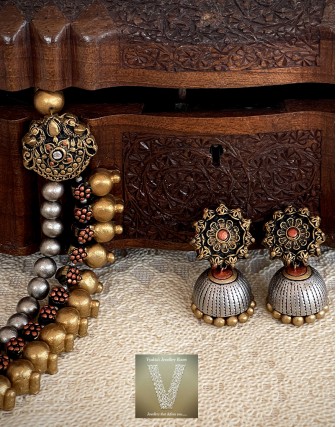 Antique gold terracotta jewellery-VTCJ-53